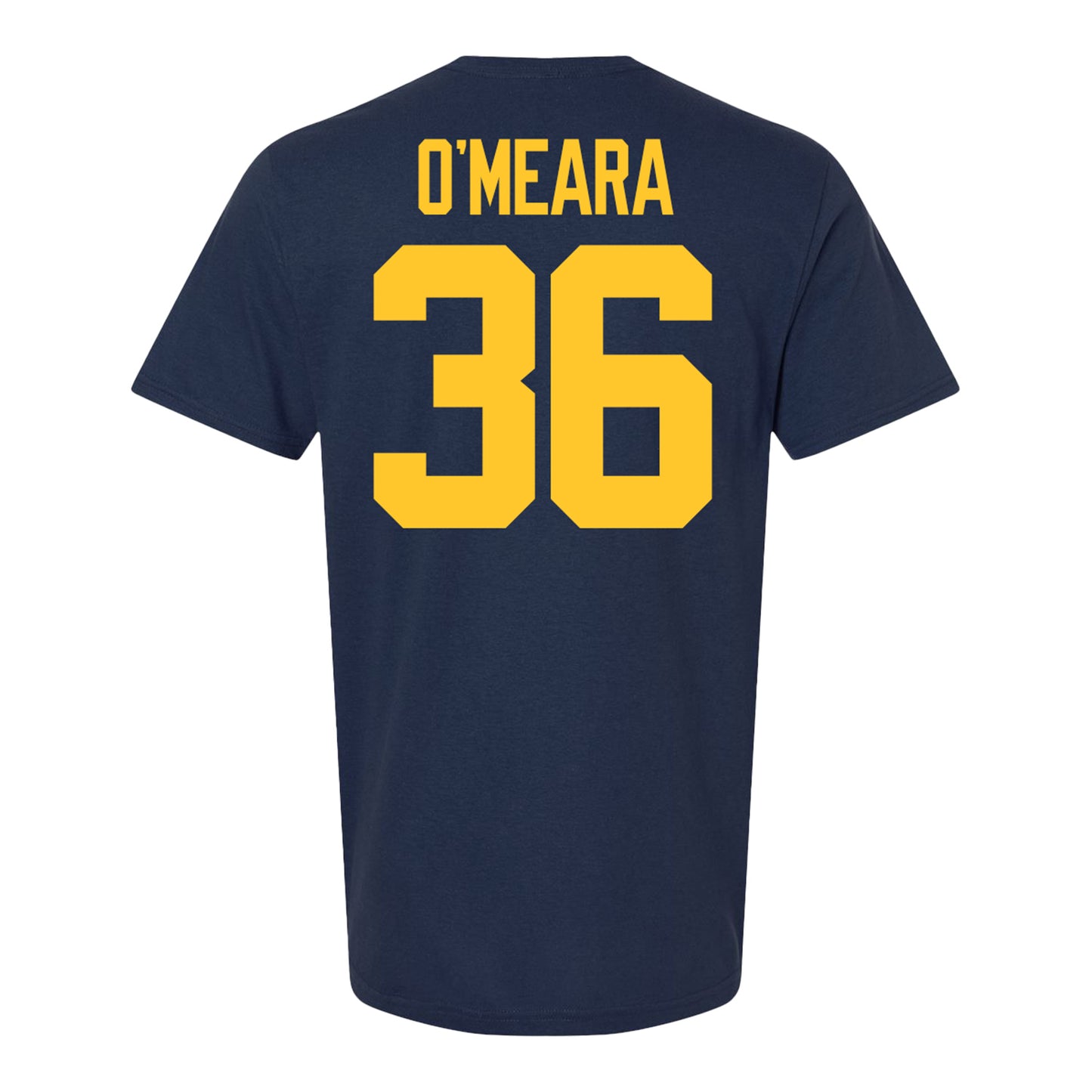 Michigan Wolverines #36 Tomas O'Meara Student Athlete Blue Football T-Shirt - Back View