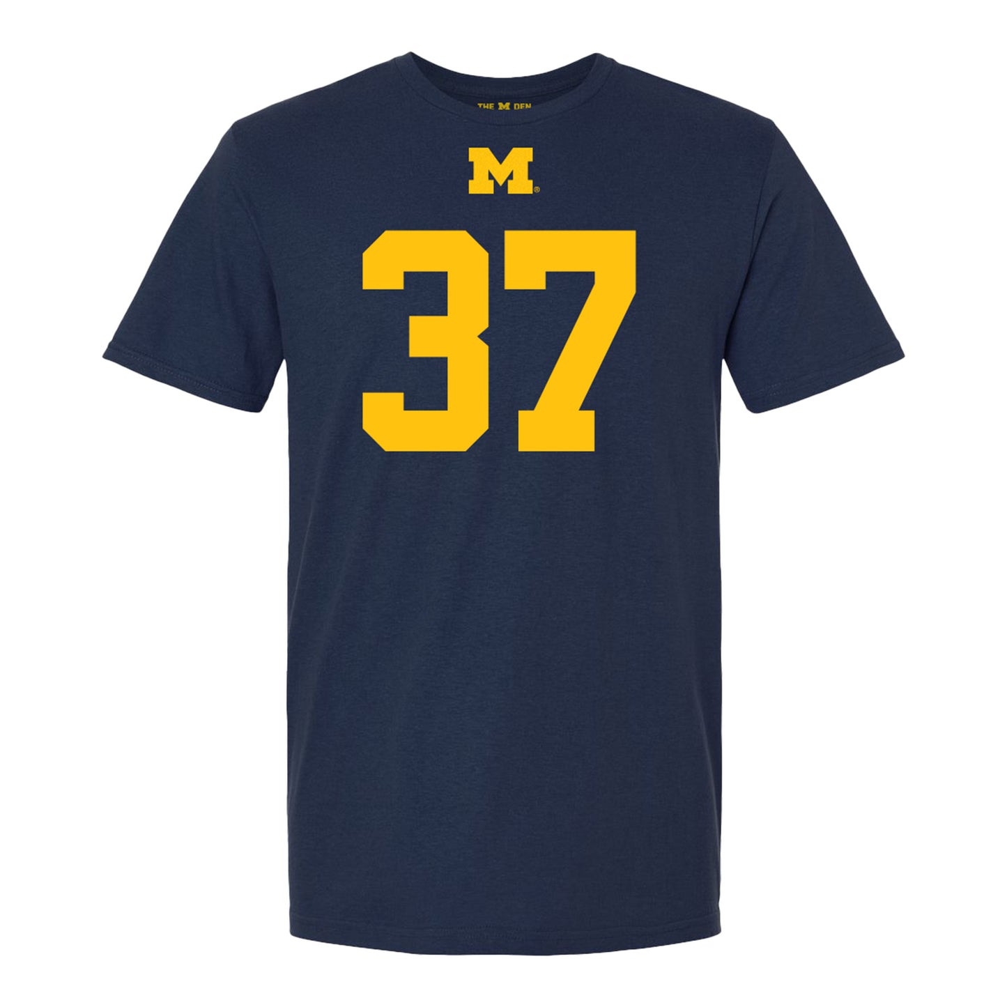 Michigan Wolverines #37 Julius Holly Student Athlete Blue Football T-Shirt - Front View