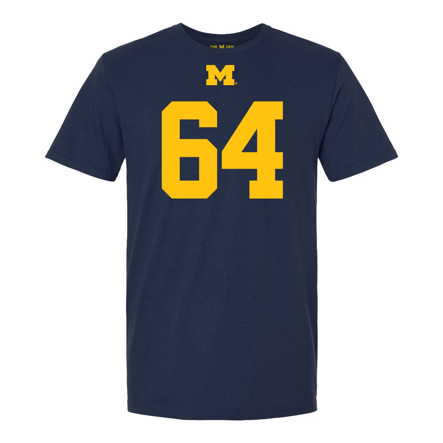 Michigan Wolverines #64 James Kavouklis Student Athlete Blue Football T-Shirt - Front View