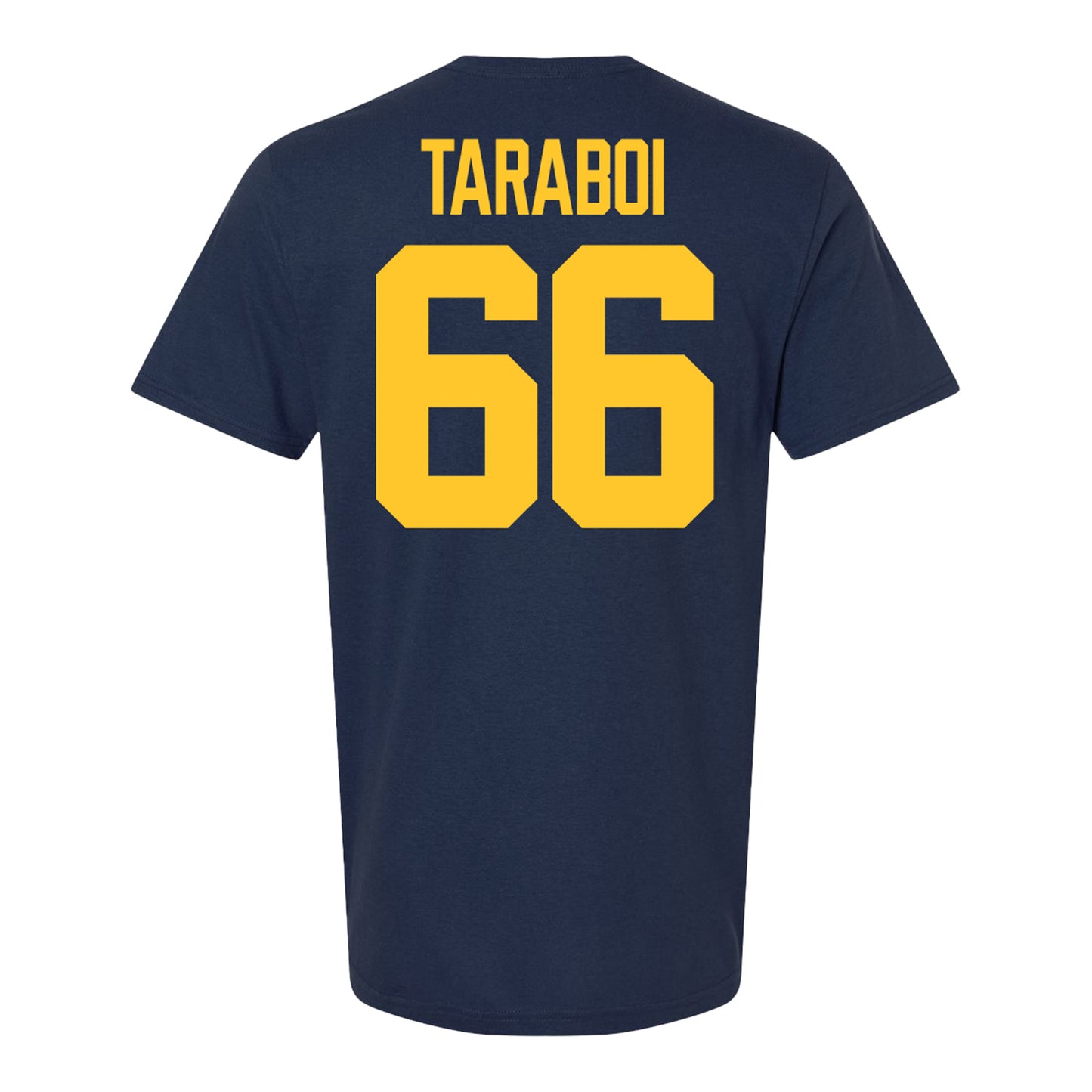 Michigan Wolverines #66 Dan Taraboi Student Athlete Blue Football T-Shirt - Back View