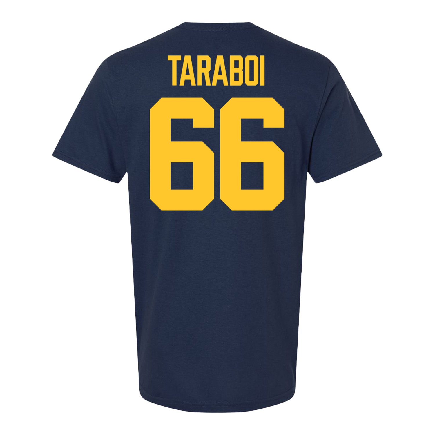 Michigan Wolverines #66 Dan Taraboi Student Athlete Blue Football T-Shirt - Back View