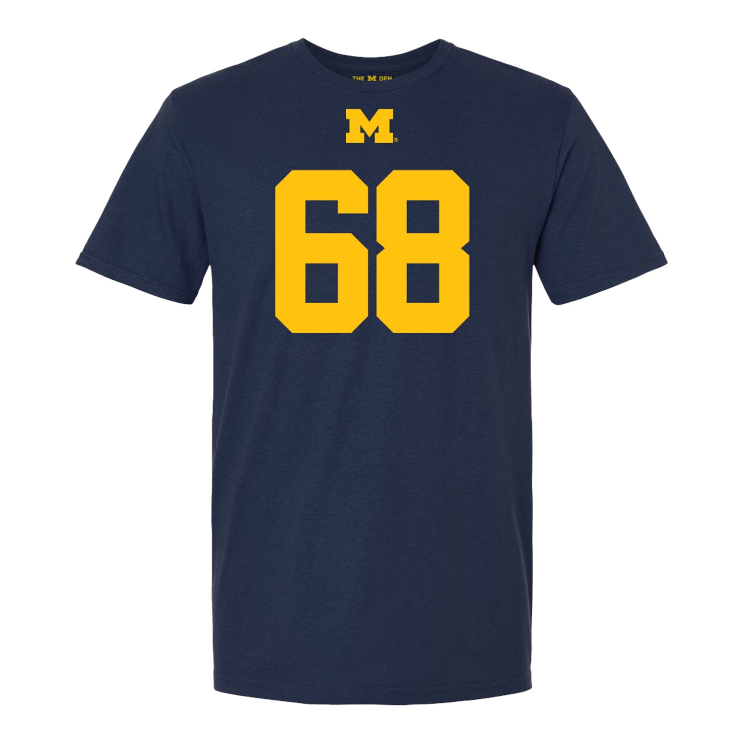 Michigan Wolverines #68 Dan Rosenberg Student Athlete Blue Football T-Shirt - Front View