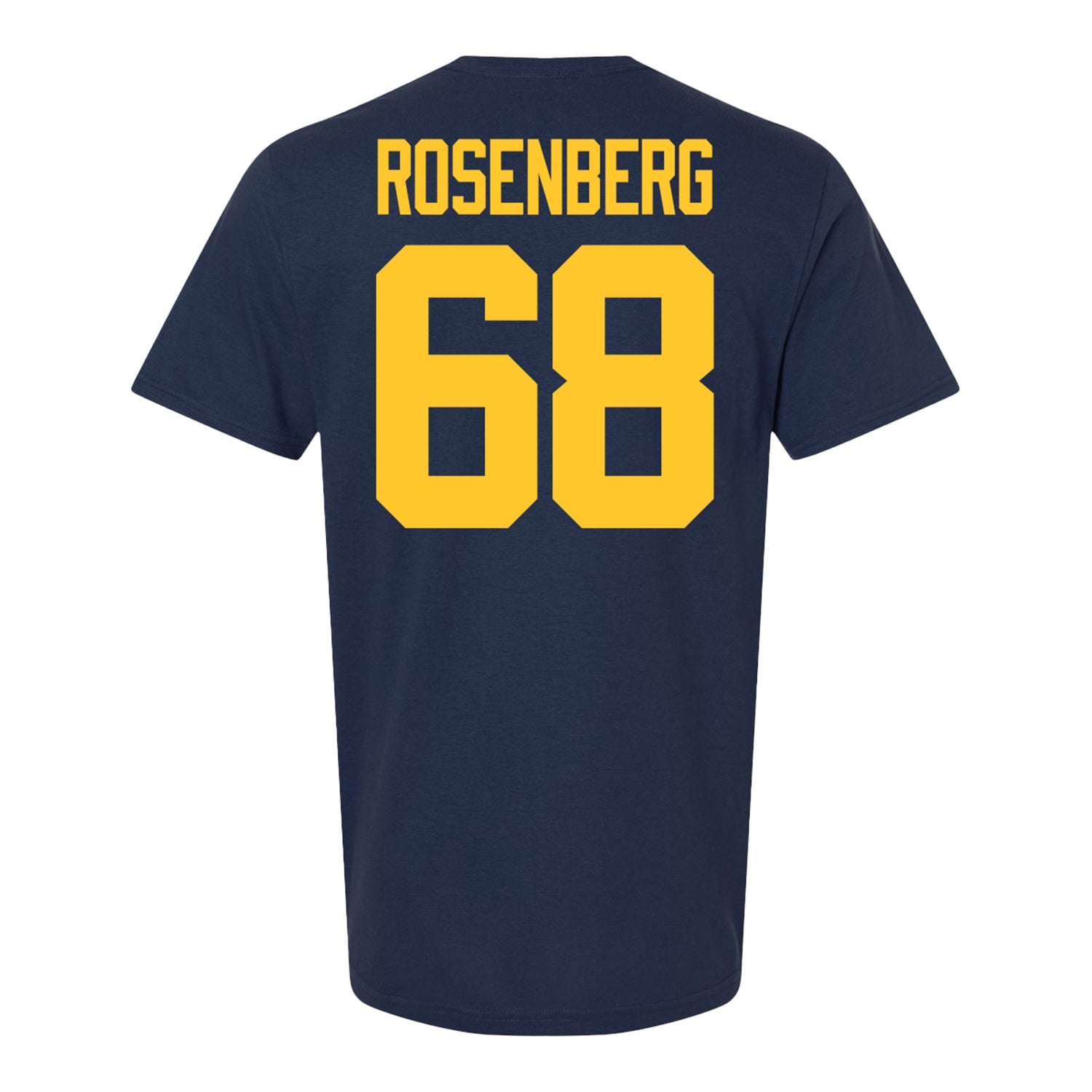 Michigan Wolverines #68 Dan Rosenberg Student Athlete Blue Football T-Shirt - Back View