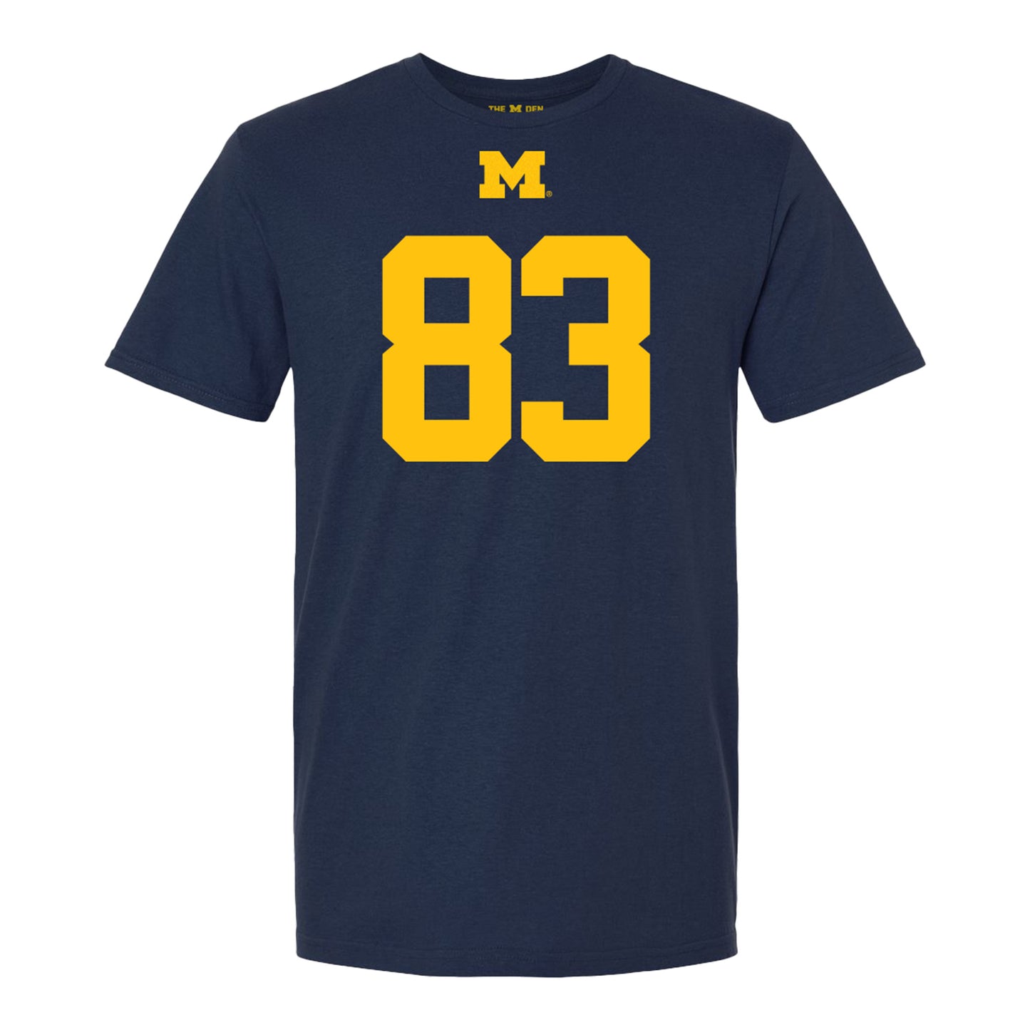 Michigan Wolverines #83 Zack Marshall Student Athlete Blue Football T-Shirt - Front View