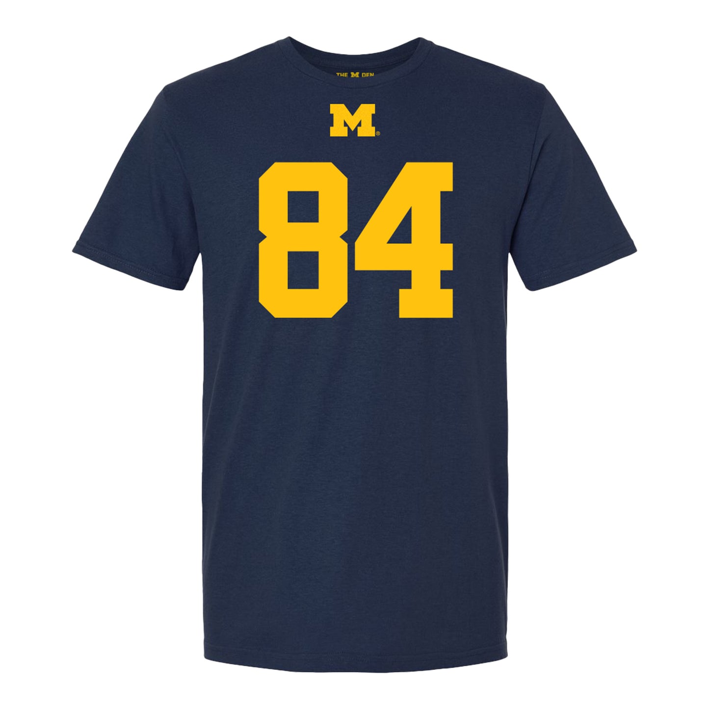 Michigan Wolverines #84 Jacob Washington Student Athlete Blue Football T-Shirt - Front View