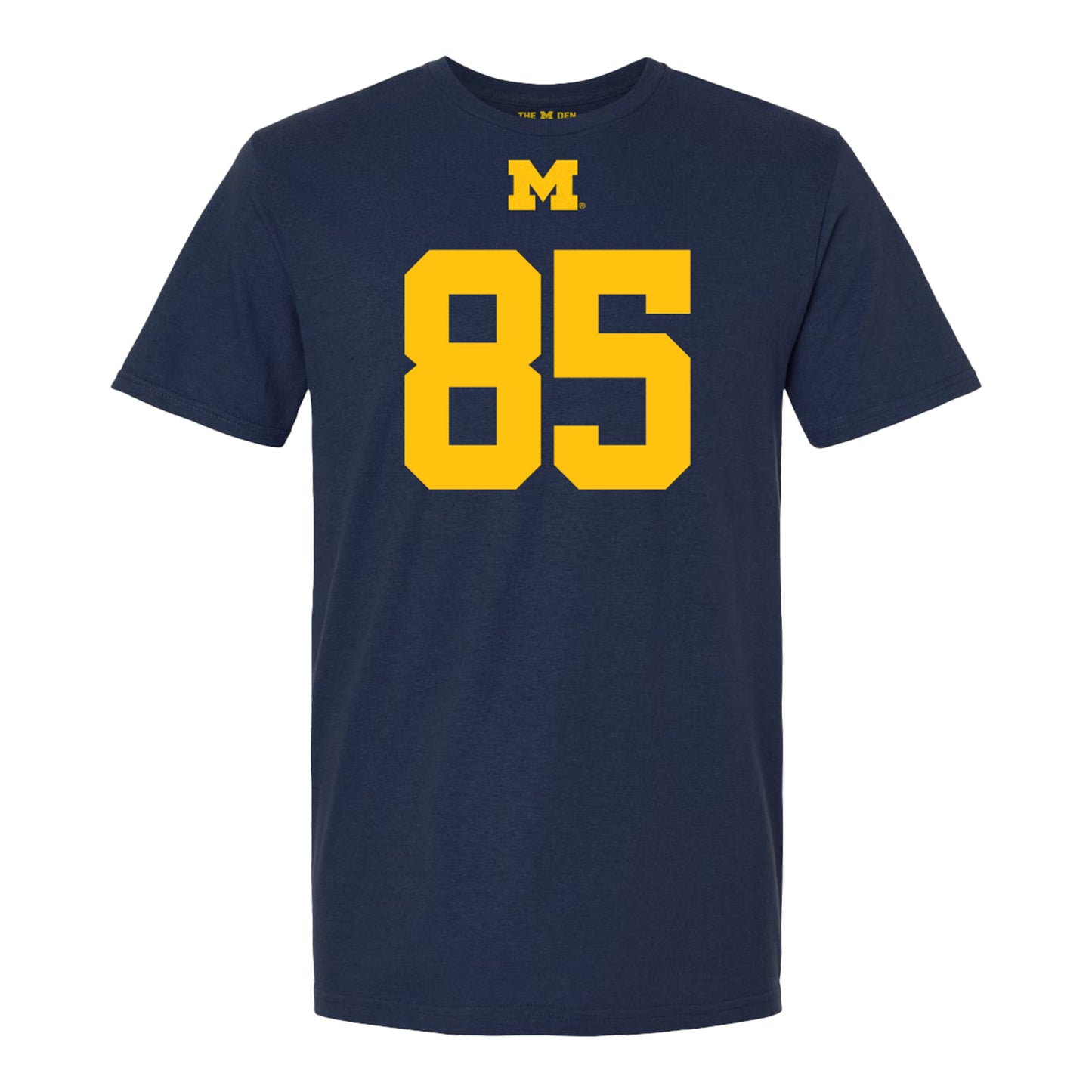 Michigan Wolverines #85 Logan Forbes Student Athlete Blue Football T-Shirt - Front View