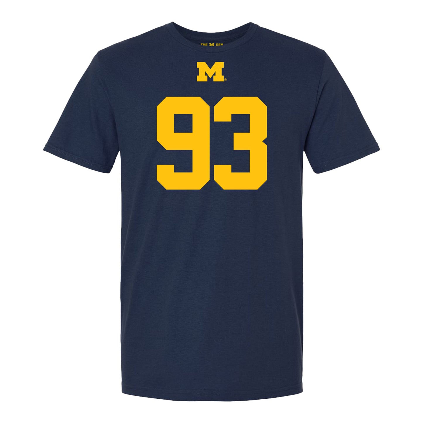 Michigan Wolverines #93 Benny Patterson Student Athlete Blue Football T-Shirt - Front View