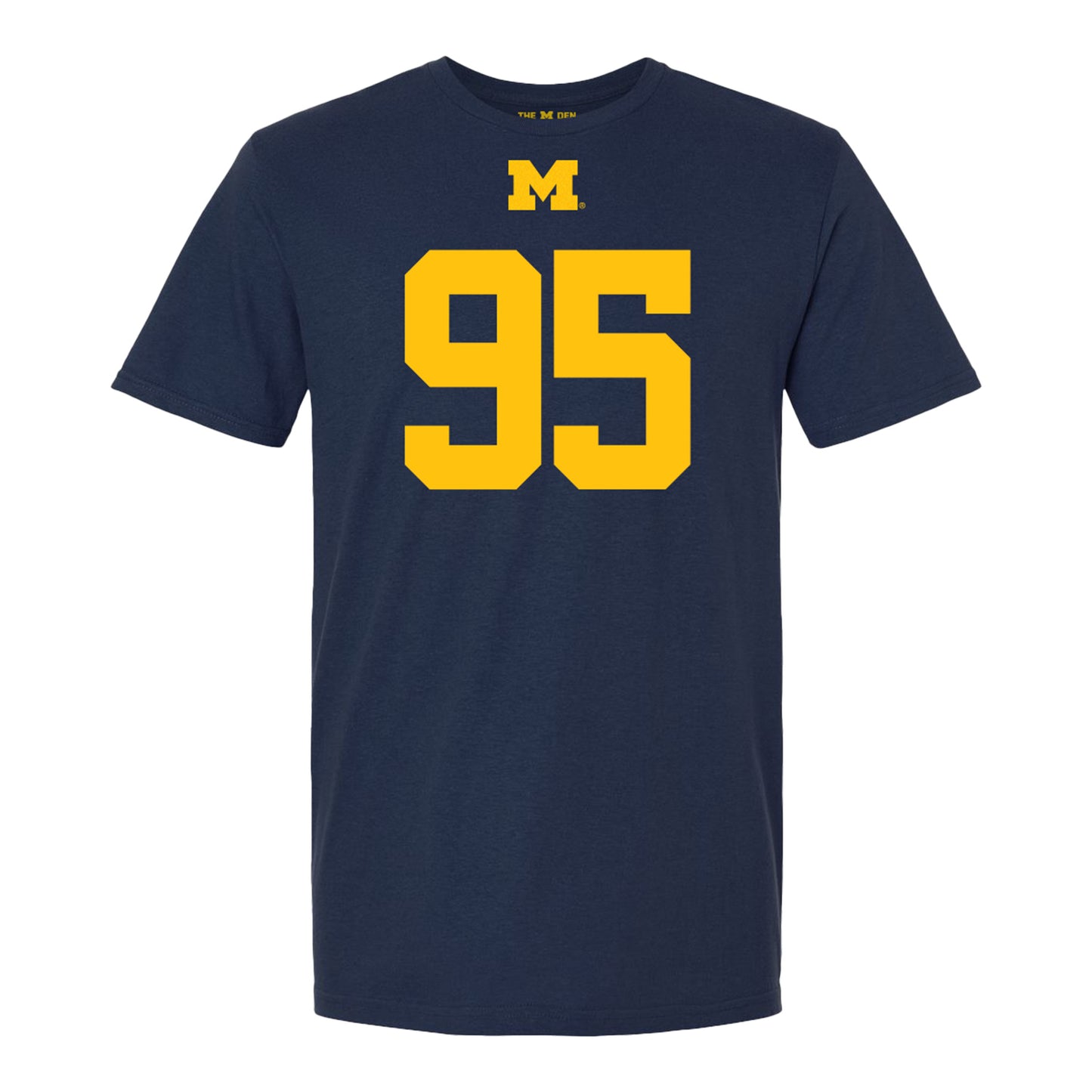 Michigan Wolverines #95 Trey Pierce Student Athlete Blue Football T-Shirt - Front View