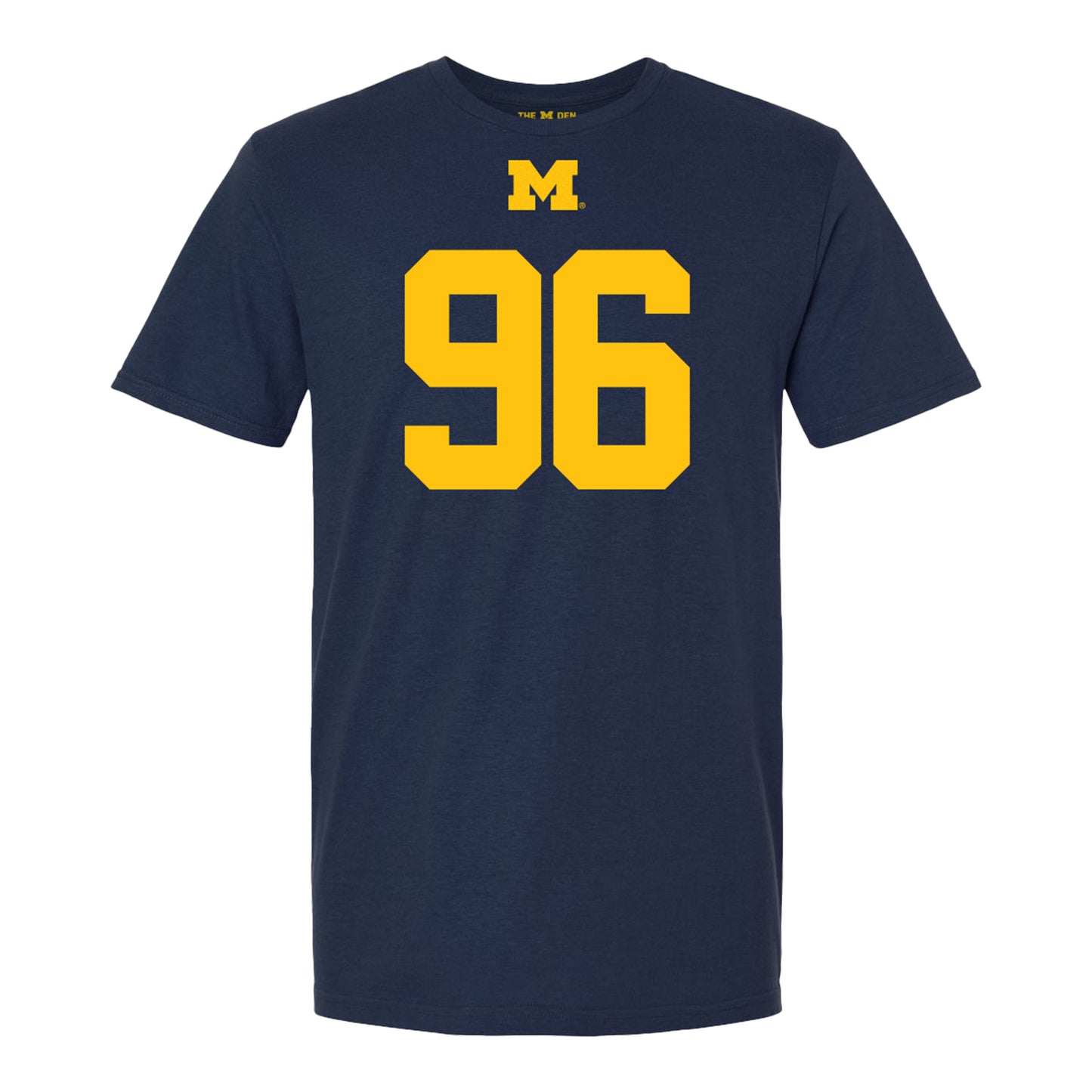 Michigan Wolverines #96 Dominic Zvada Student Athlete Blue Football T-Shirt - Front View
