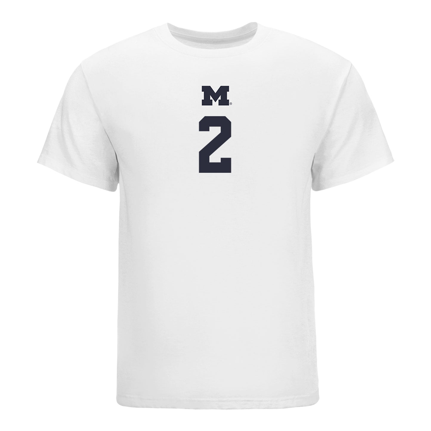 Michigan Wolverines Women's Volleyball Student Athlete T-Shirt #2 Allison Jacobs In White - Front View