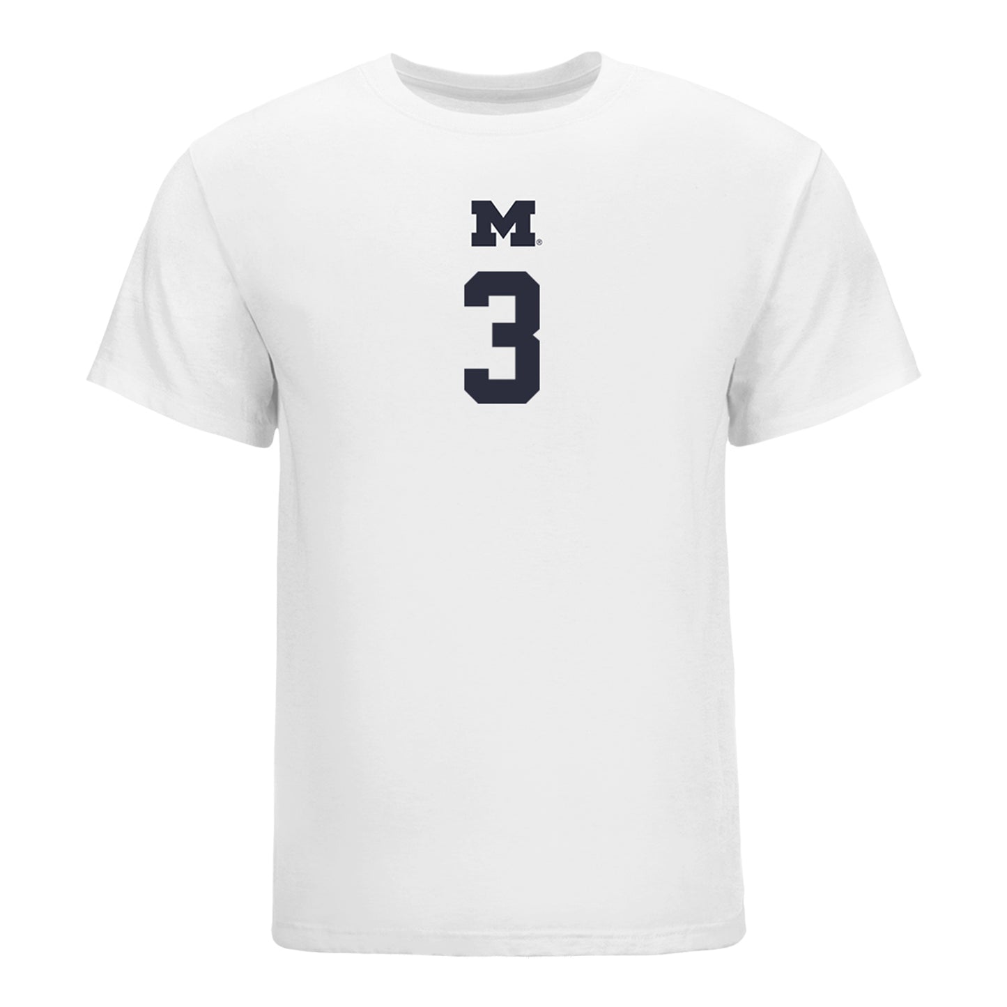 Michigan Wolverines Women's Volleyball Student Athlete T-Shirt #3 Cymarah Gordan In White - Front View