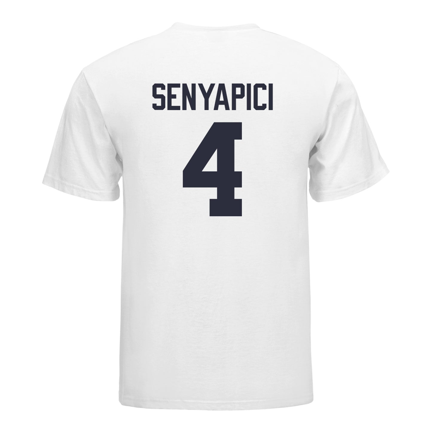 Michigan Wolverines Women's Volleyball Student Athlete T-Shirt #4 Ece Senyapici In White - Back View