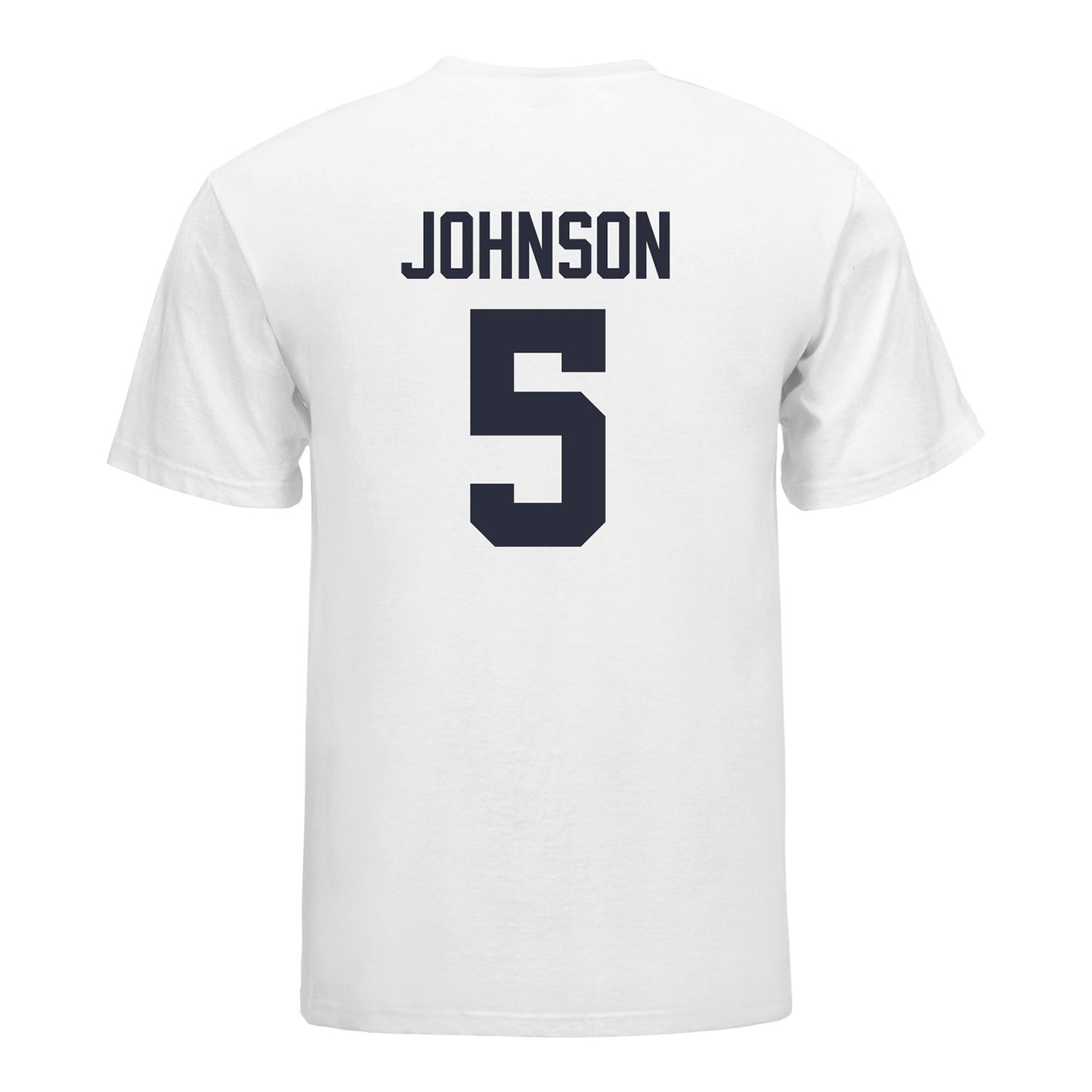 Michigan Wolverines Women's Volleyball Student Athlete T-Shirt #5 Lydia Johnson In White - Back View