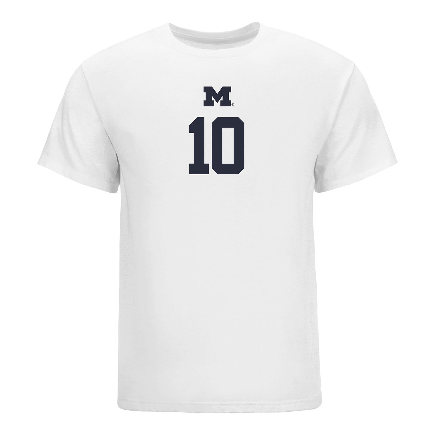 Michigan Wolverines Women's Volleyball Student Athlete T-Shirt #10 Carly Greskovics In White - Front View
