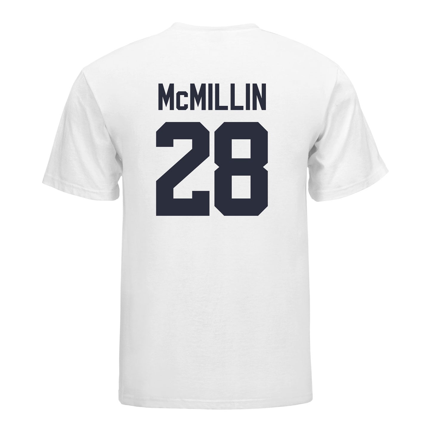 Michigan Wolverines Women's Volleyball Student Athlete T-Shirt #28 Trixie McMillin In White - Back View