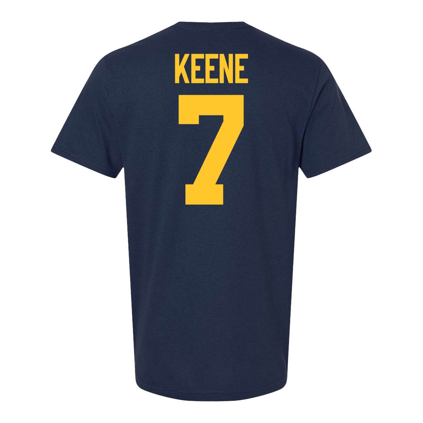 Michigan Wolverines #7 Mikey Keene Student Athlete Blue Football T-Shirt - Back View