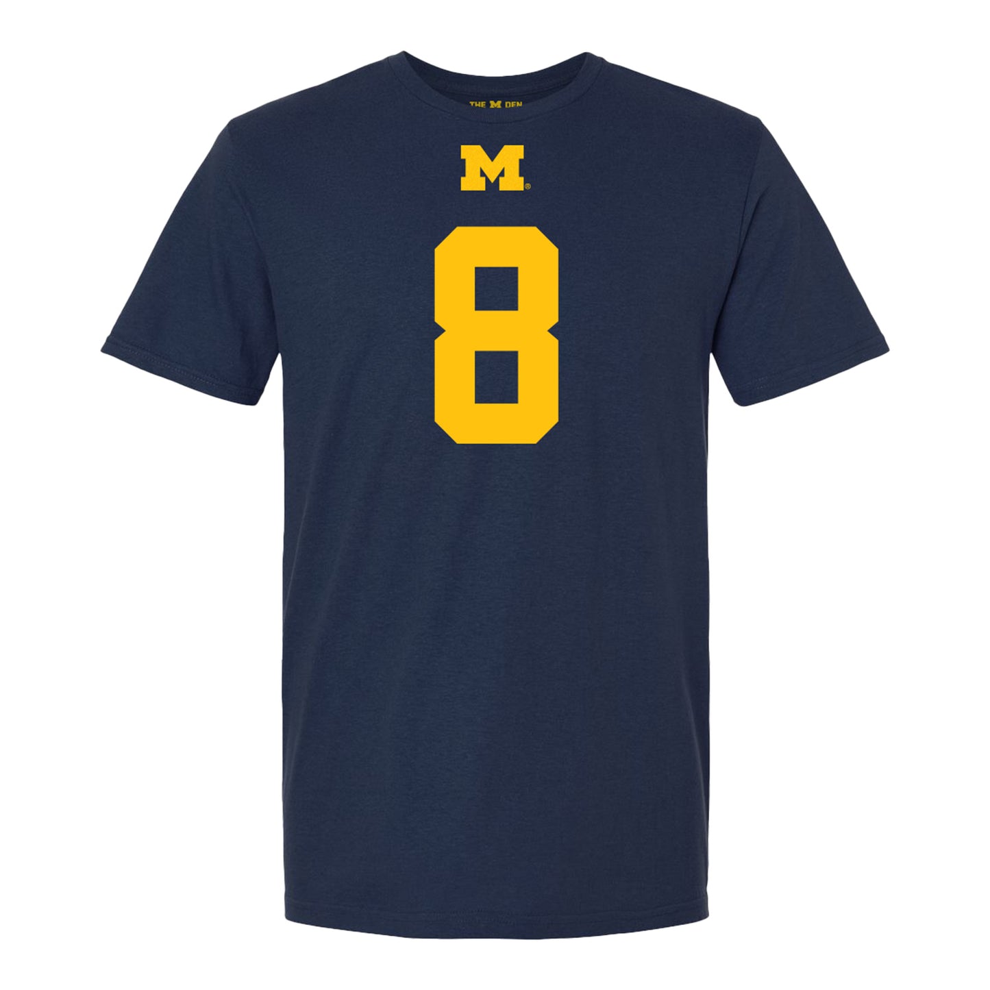 Michigan Wolverines #8 I'Marion Stewart Student Athlete Blue Football T-Shirt - Front View