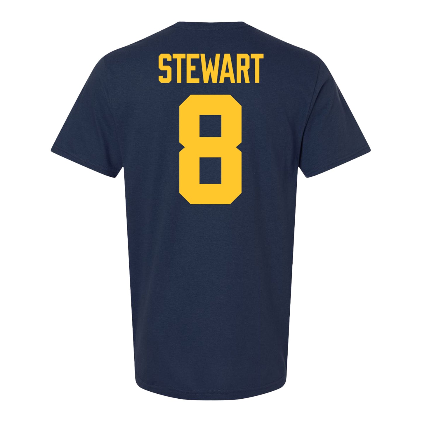 Michigan Wolverines #8 I'Marion Stewart Student Athlete Blue Football T-Shirt - Back View