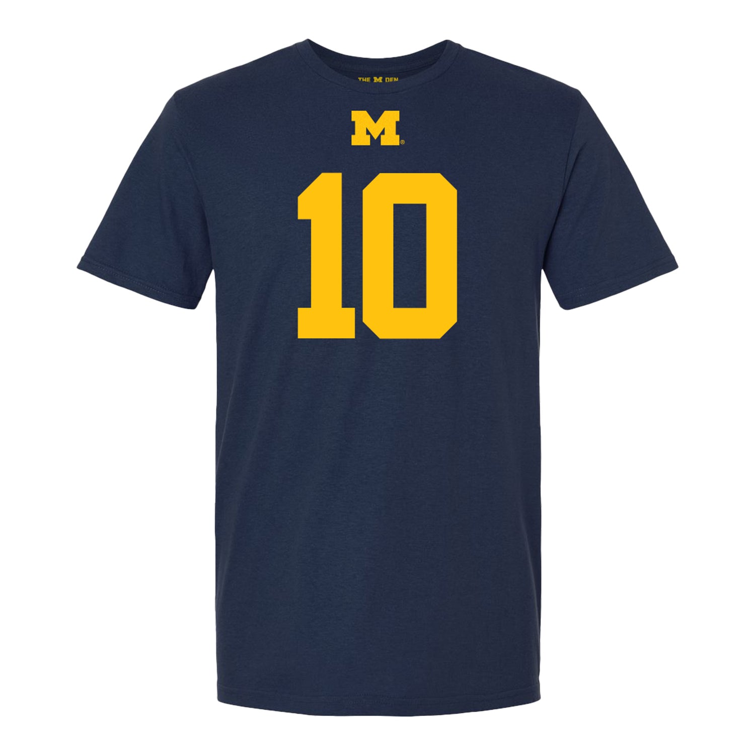 Michigan Wolverines #10 Kendrick Bell Student Athlete Blue Football T-Shirt - Front View