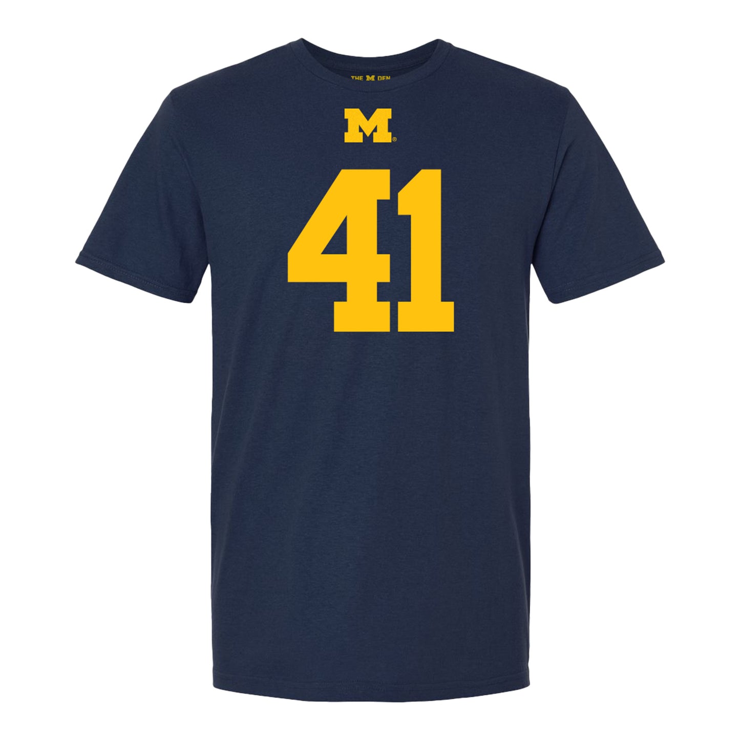 Michigan Wolverines #41 Shomari Stone Student Athlete Blue Football T-Shirt - Front View
