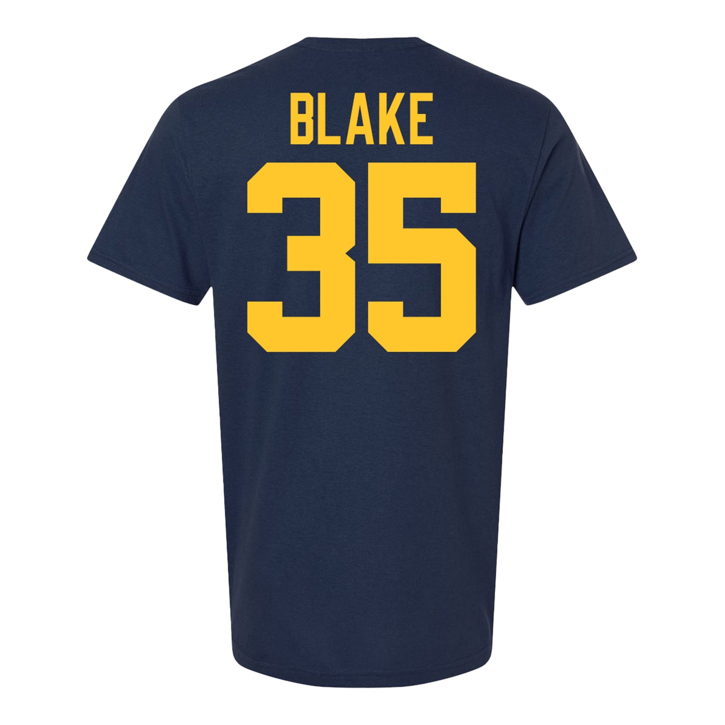 Michigan Wolverines #35 Stuart Blake Student Athlete Blue Football T-Shirt - Back View