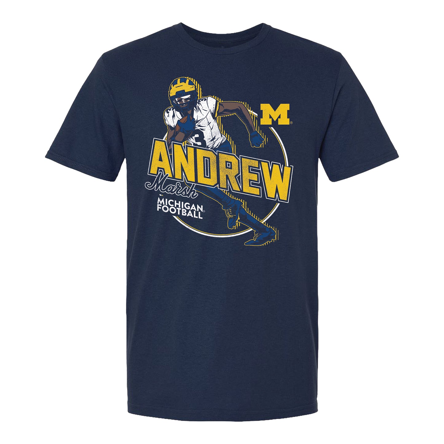 Michigan Wolverines #3 Andrew Marsh Football Student Athlete Motion T-Shirt
