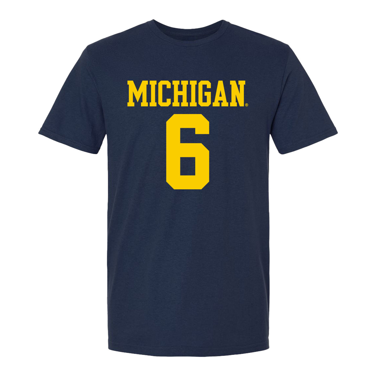 Michigan Wolvernes #6 Nicholas Nobles Student Athlete Navy Men's Soccer T-Shirt