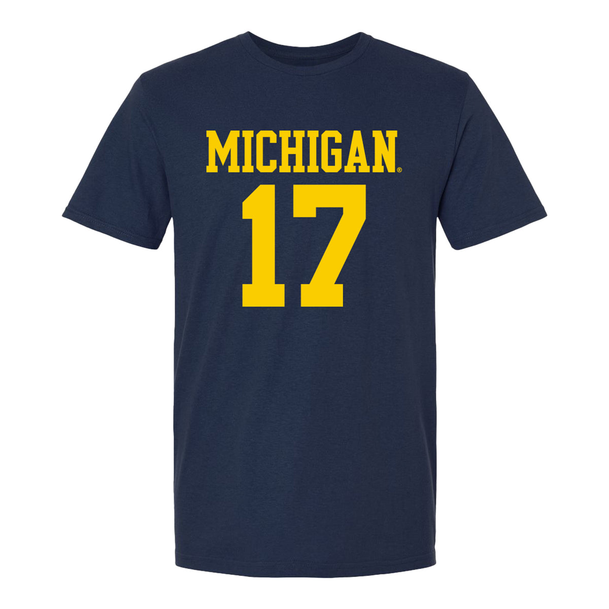 Michigan Wolvernes #17 Joao Paulo Ramos Student Athlete Navy Men's Soccer T-Shirt