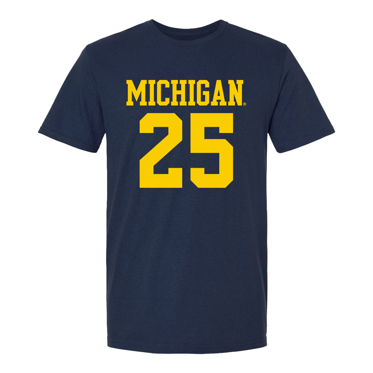 Michigan Wolvernes #25 Drew Diebolt Student Athlete Navy Men's Soccer T-Shirt