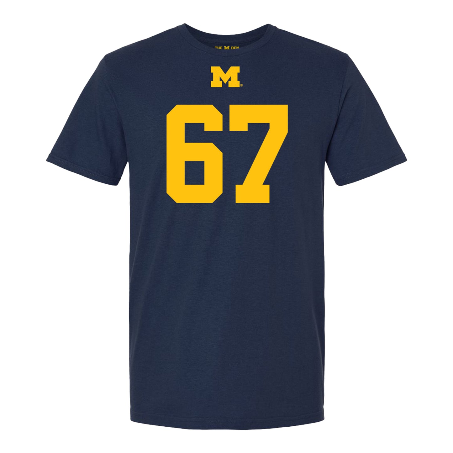 Michigan Wolverines #67 Trent Middleton Student Athlete Blue Football T-Shirt - Front View
