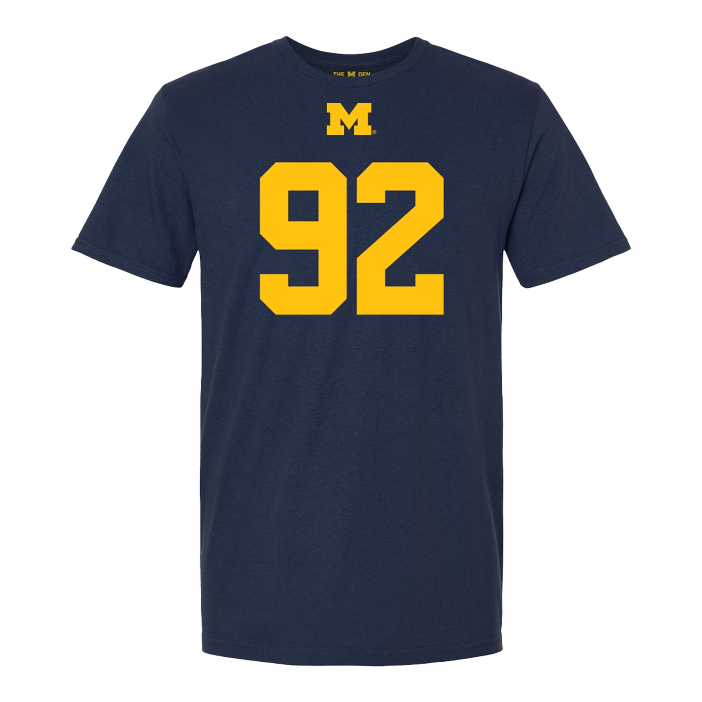 Michigan Wolverines #92 Beckham Sunderland Student Athlete Blue Football T-Shirt - Front View