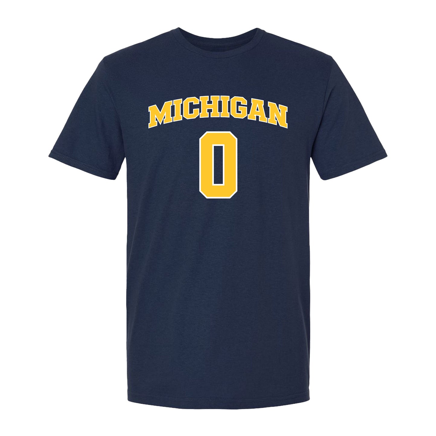 Michigan Wolverines Men's Basketball Student Athlete #0 Ricky Liburd T-Shirt In Blue - Front View