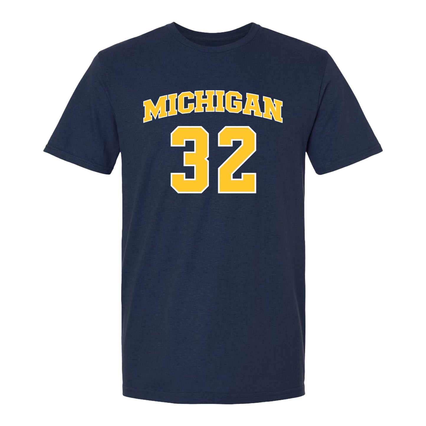 Michigan Wolverines Men's Basketball Student Athlete #32 Malick Kordel T-Shirt In Blue - Front View