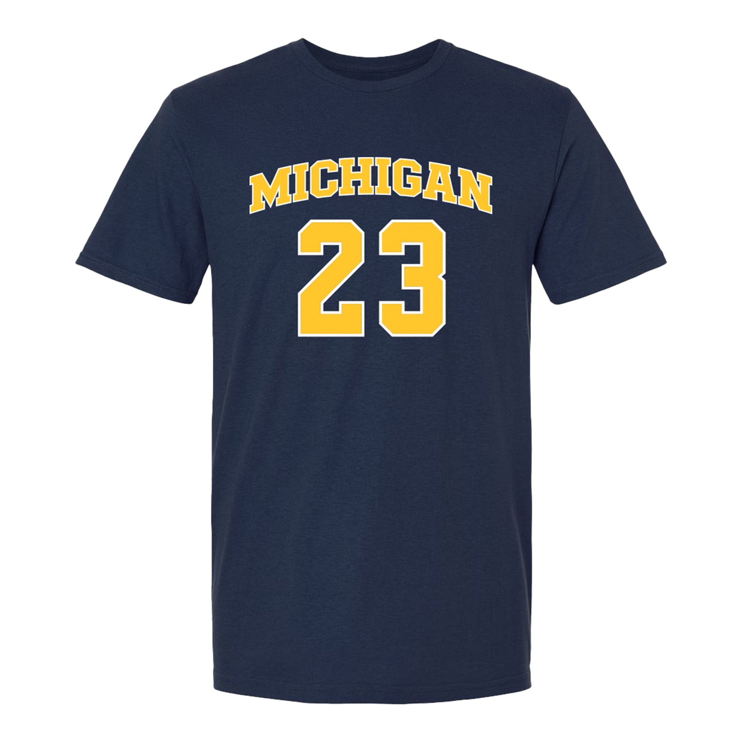 Michigan Wolverines Women's Basketball Student Athlete #23 Ciara Byars T-Shirt In Blue - Front View
