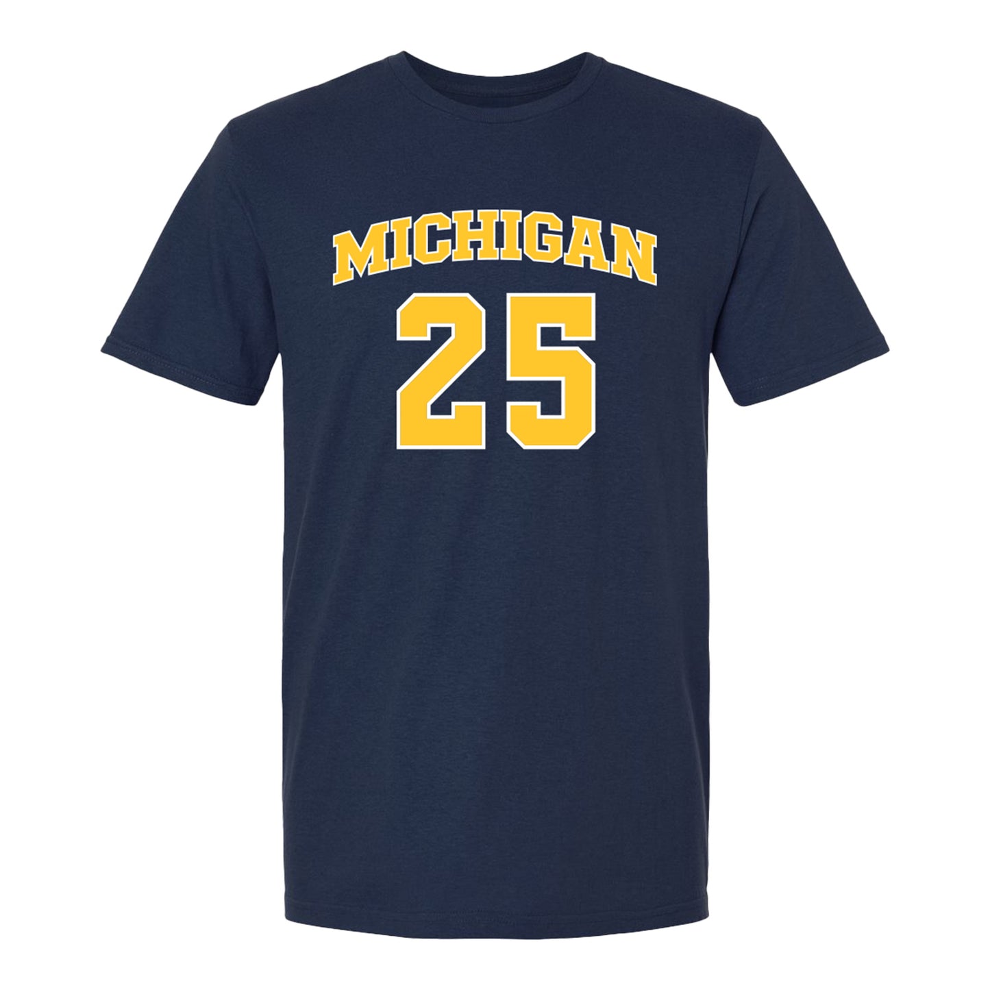 Michigan Wolverines Women's Basketball Student Athlete #25 McKenzie Mathurin T-Shirt In Blue - Front View