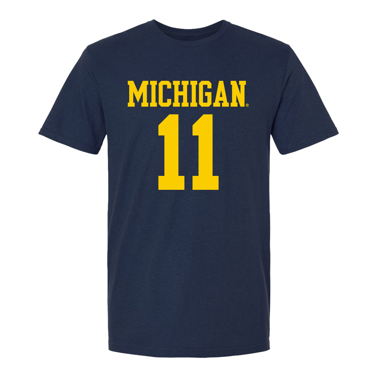 Michigan Wolvernes #11 Elle Ervin Student Athlete Navy Women's Soccer T-Shirt