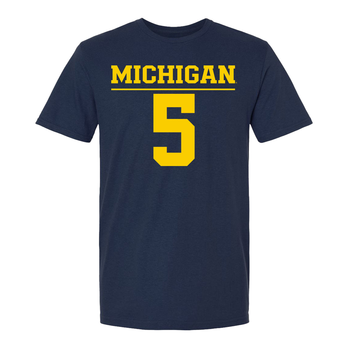 Michigan Wolvernes #5 Hunter Grace Student Athlete Navy Field Hockey T-Shirt