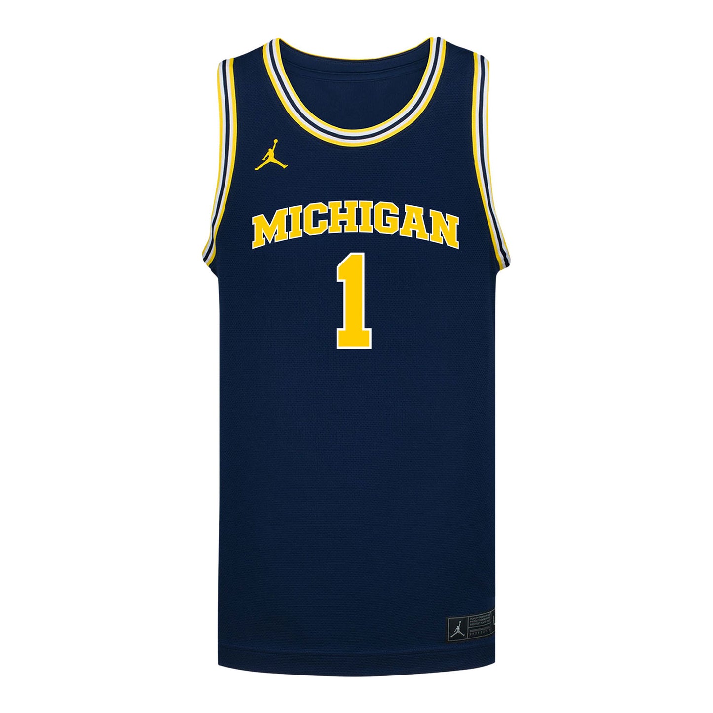 Michigan Wolverines #1 Olivia Olson Student Athlete Blue Women's Basketball Jersey - Front View