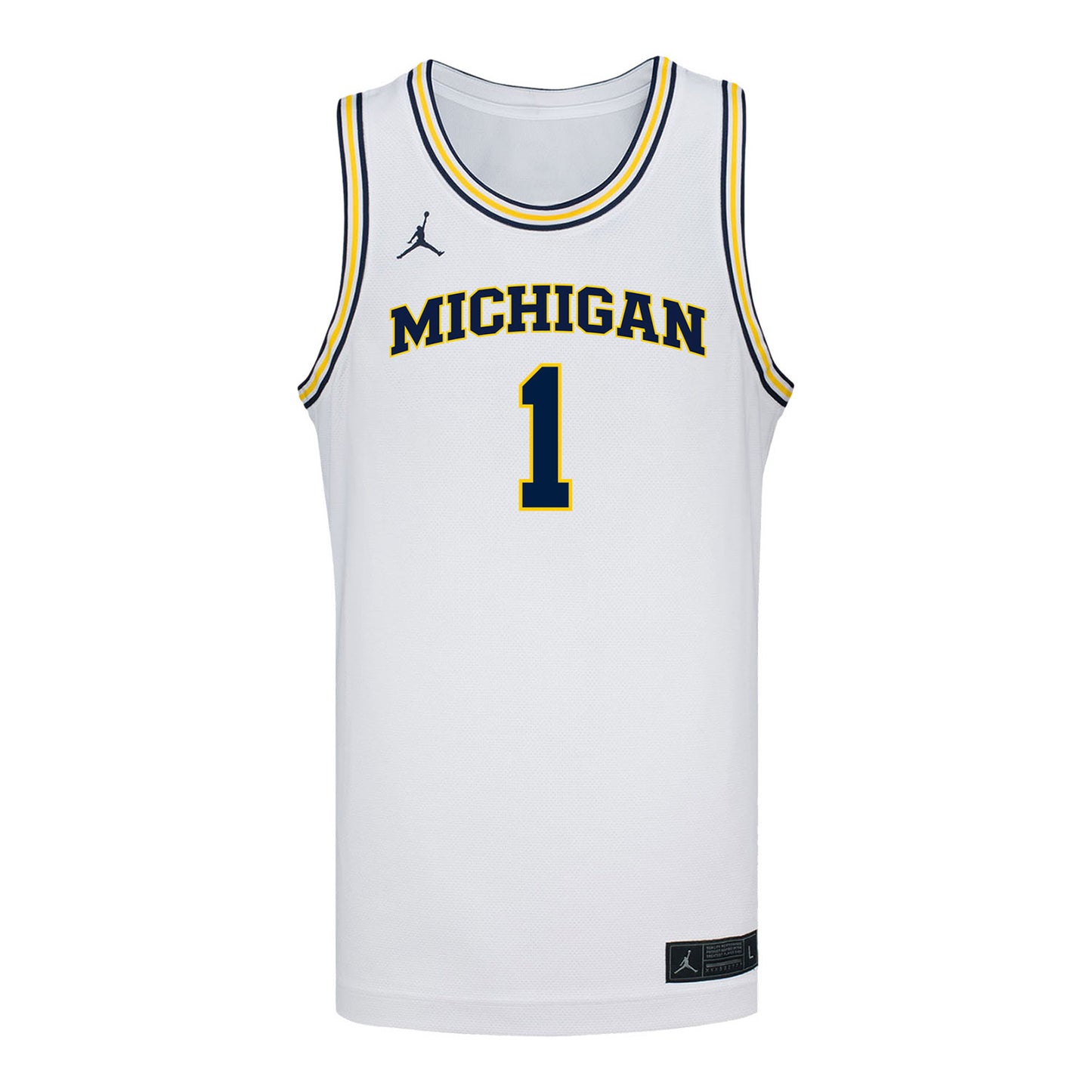 Michigan Wolverines #1 Olivia Olson Student Athlete White Women's Basketball Jersey - Front View