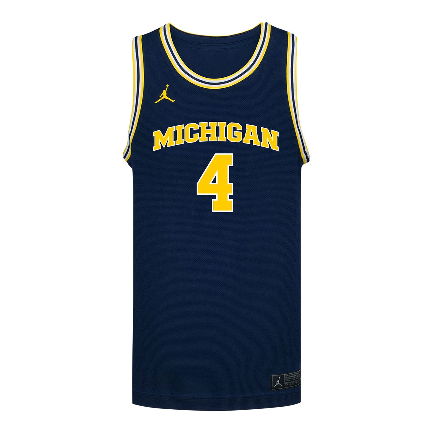 Michigan Wolverines #4 Nimari Burnett Student Athlete Blue Basketball Jersey - Front View