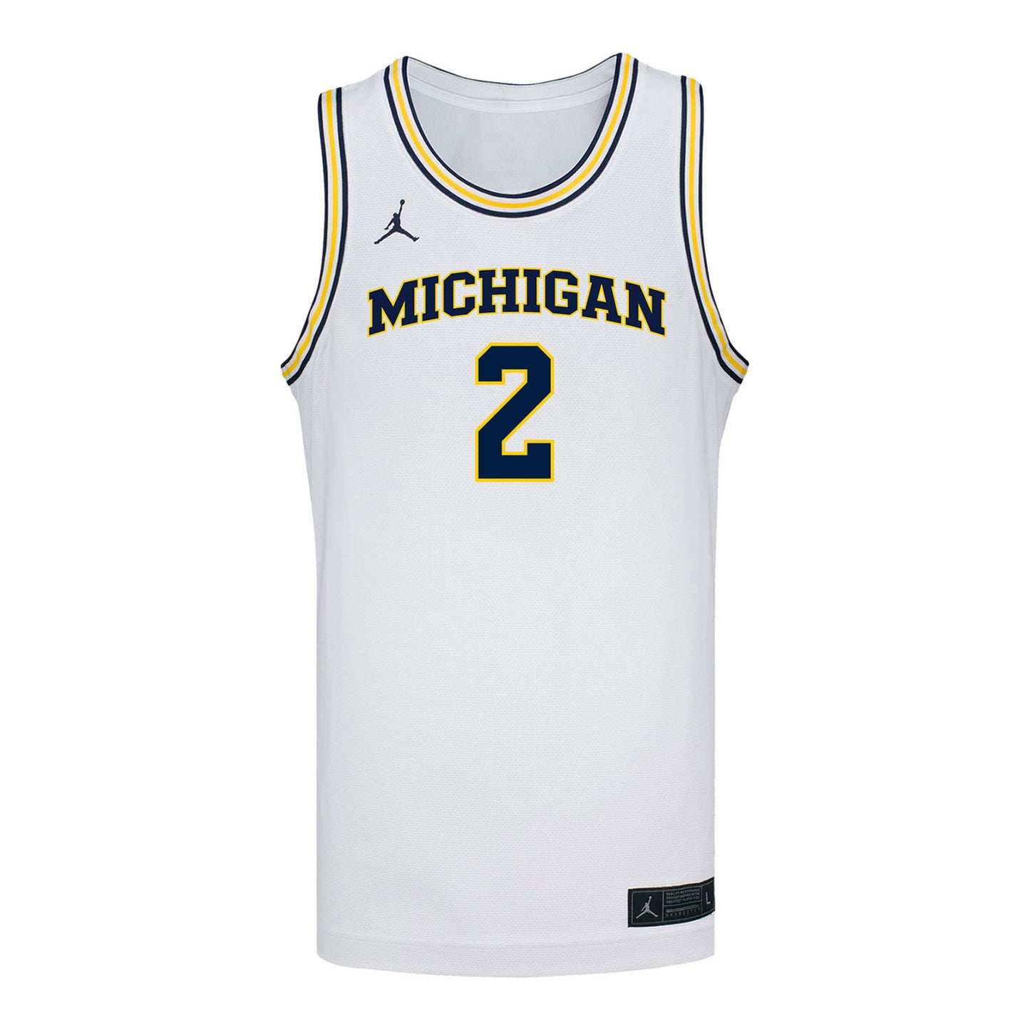 Michigan Wolverines #2 L.J Cason Student Athlete White Basketball Jersey - Front View