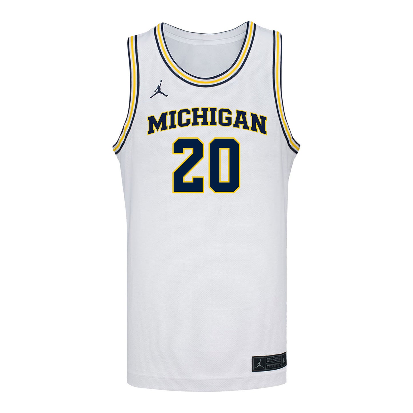 Michigan Wolverines #20 Alyssa Crockett Student Athlete White Women's Basketball Jersey - Front View