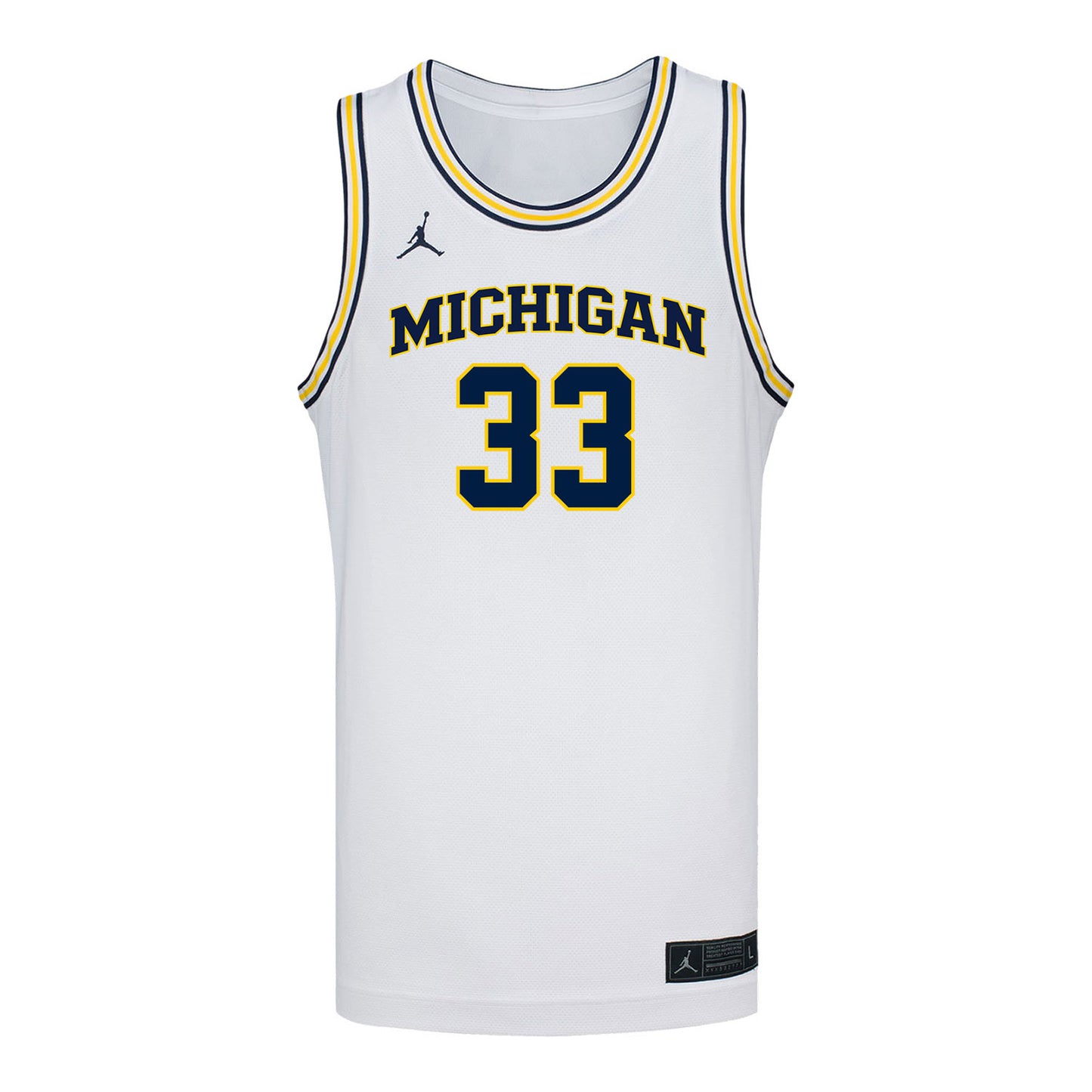 Michigan Wolverines #33 Te'Yala Delfosse Student Athlete White Women's Basketball Jersey - Front View