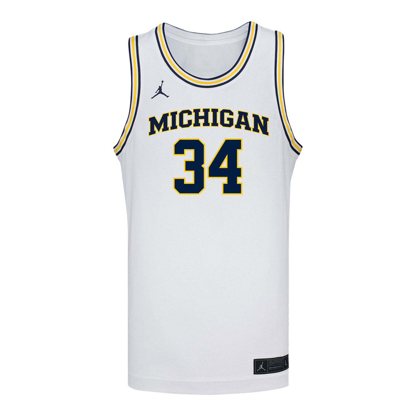 Michigan Wolverines #34 Aaiyanna Dunbar Student Athlete White Women's Basketball Jersey - Front View