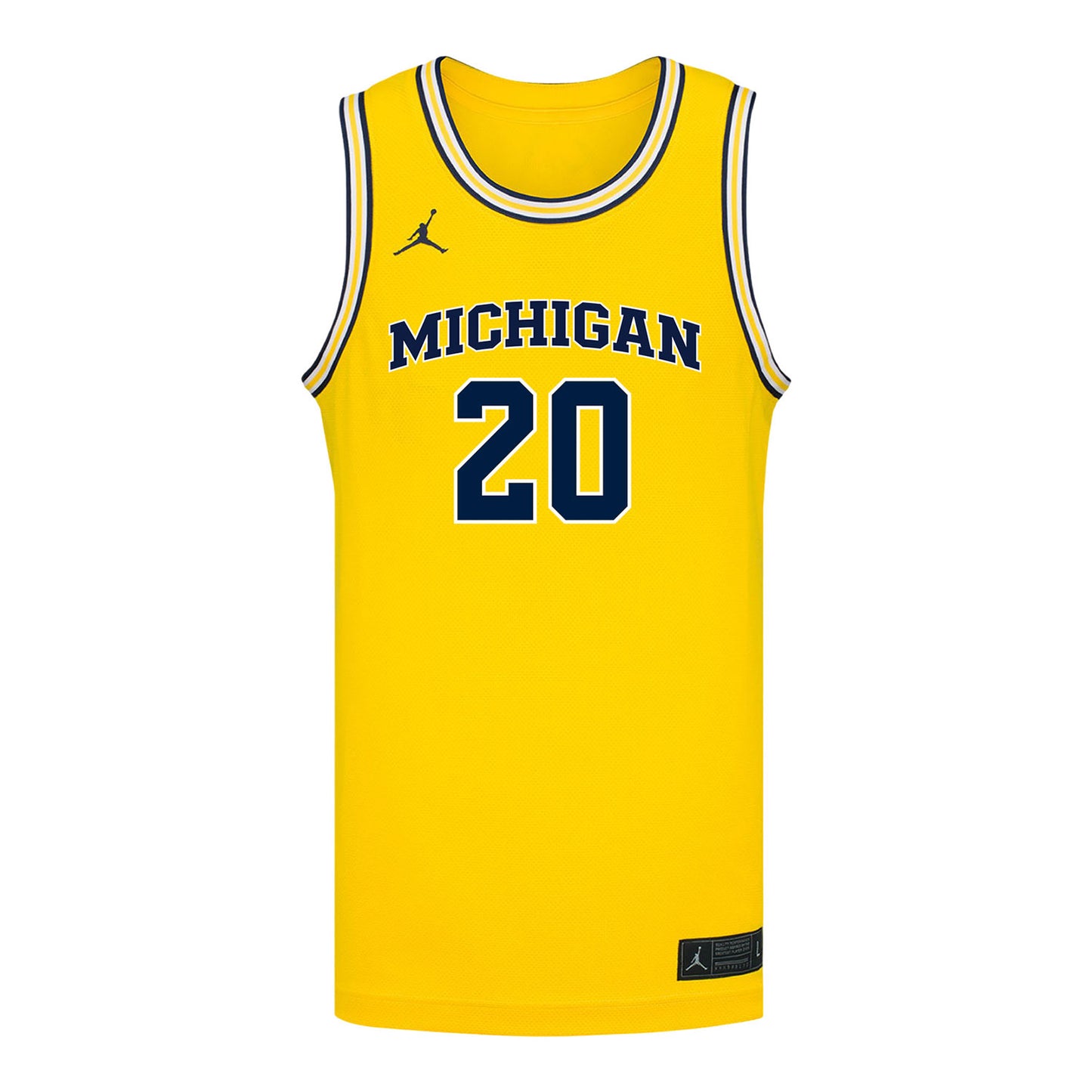 Michigan Wolverines #20 Alyssa Crockett Student Athlete Maize Women's Basketball Jersey - Front View