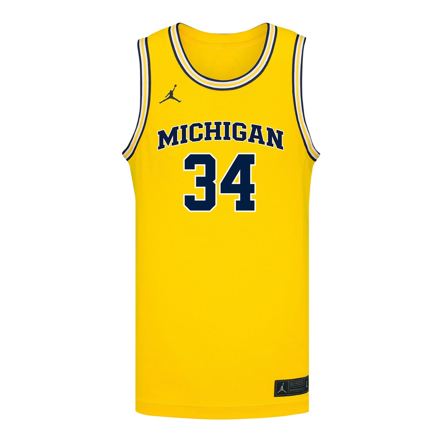 Michigan Wolverines #34 Aaiyanna Dunbar Student Athlete Maize Women's Basketball Jersey - Front View