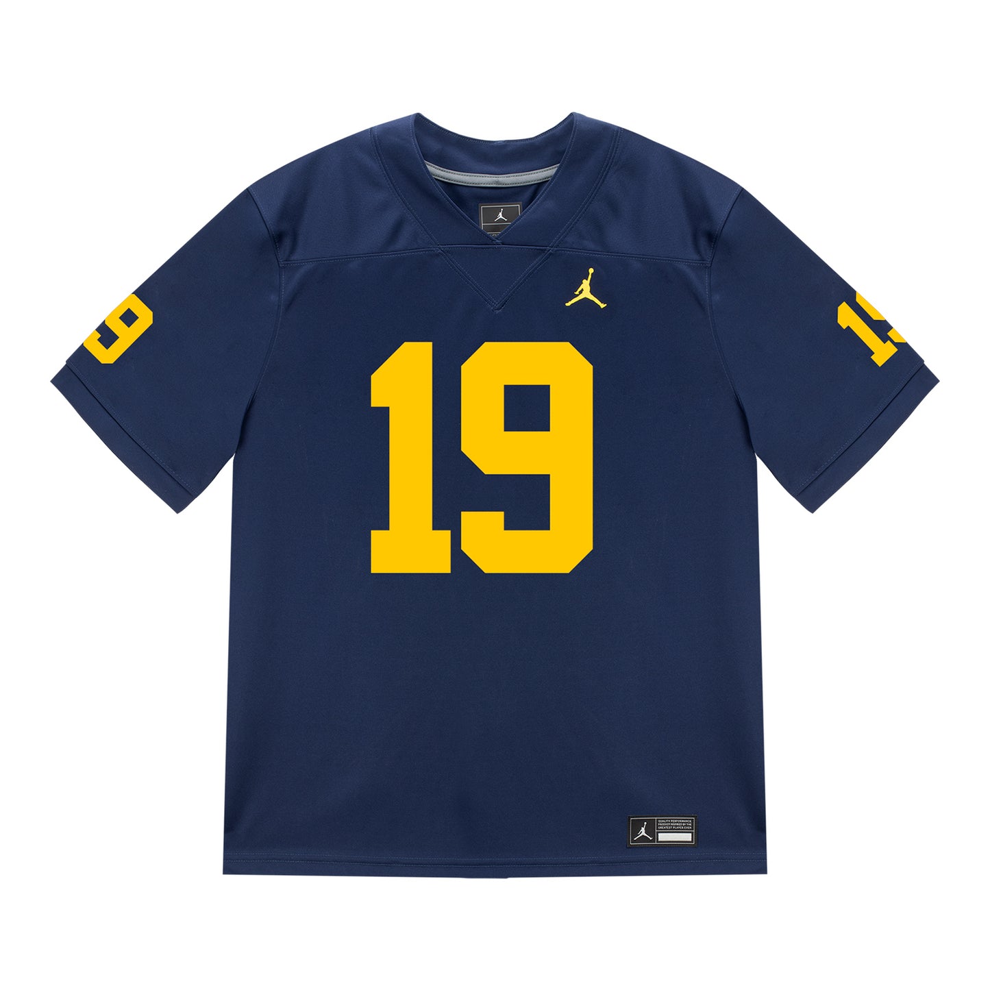 Michigan Wolverines #19 Bryce Underwood Student Athlete Blue Football Jersey - Front View