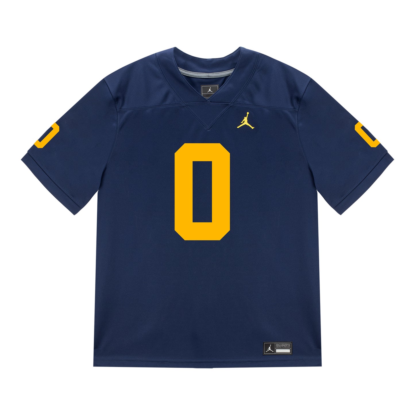 Michigan Wolverines #0 Semaj Morgan Student Athlete Blue Football Jersey - Front View
