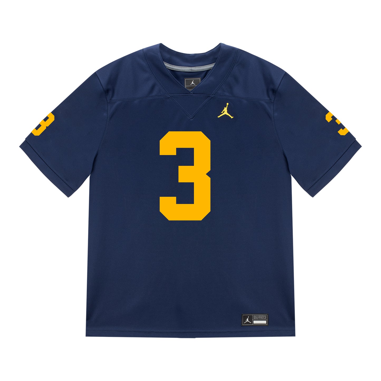 Michigan Wolverines #3 Fredrick Moore Student Athlete Blue Football Jersey - Front View