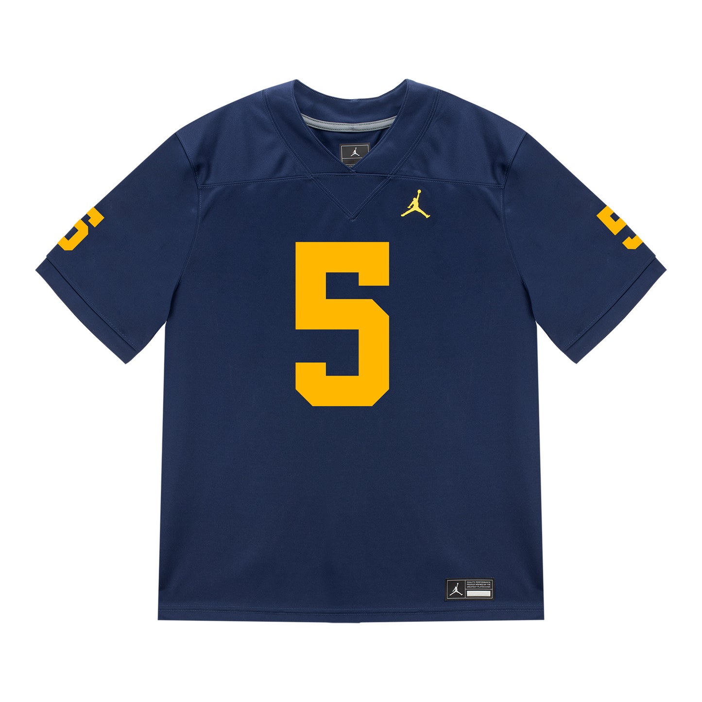 Michigan Wolverines #5 Jacob Oden Student Athlete Blue Football Jersey - Front View